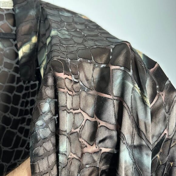 Aliki Yamani Creations Silk Open Shirt Jacket Cardigan Burn Out Plus Size 3X - Picture 4 of 7